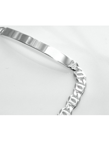 Bracciale targa argento 925 massiccio catena maglia marina oltre 11gr polso 19 cm