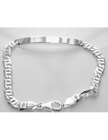 Bracciale targa argento 925 massiccio catena maglia marina oltre 11gr polso 19 cm