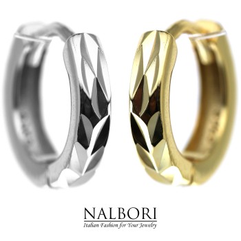 NALBORI|single earring all 925 silver yellow gold or rhodium diamond man woman snap