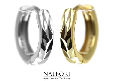 NALBORI|single earring all 925 silver yellow gold or rhodium diamond man woman snap