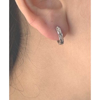 NALBORI|single earring all 925 silver yellow gold or rhodium diamond man woman snap