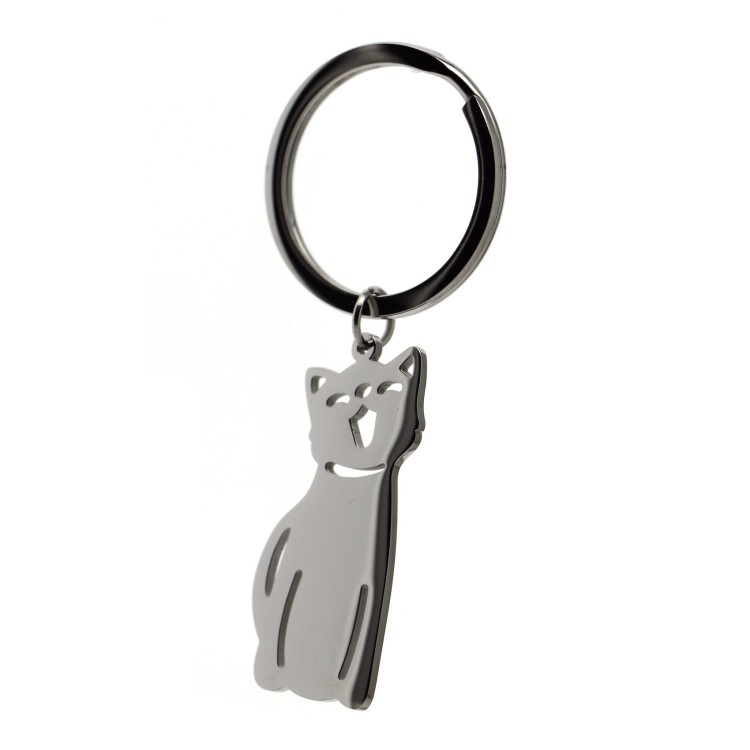NALBORI|keychain kitten cat all steel with feline name free engraving