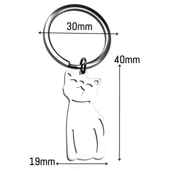 NALBORI|keychain kitten cat all steel with feline name free engraving