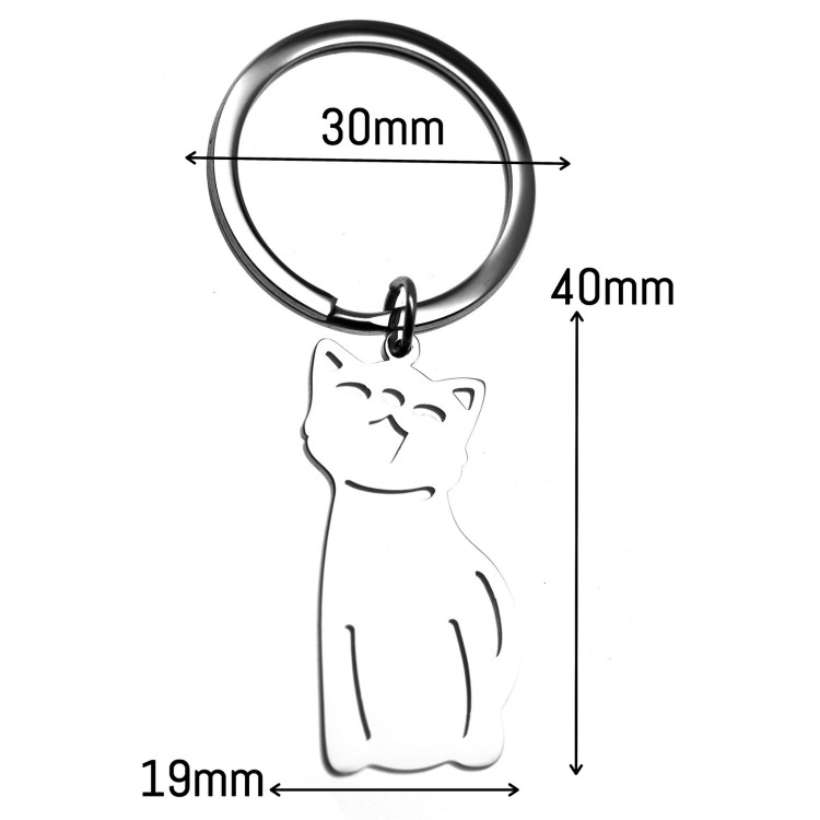 NALBORI|keychain kitten cat all steel with feline name free engraving