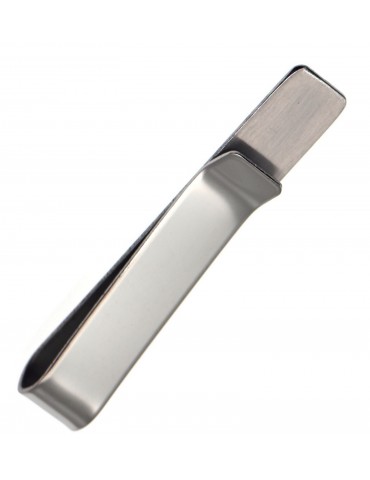 NALBORI|fermo per cravatta fermacravatta slim acciaio a pinza accessori uomo elegante con incisione gratis
