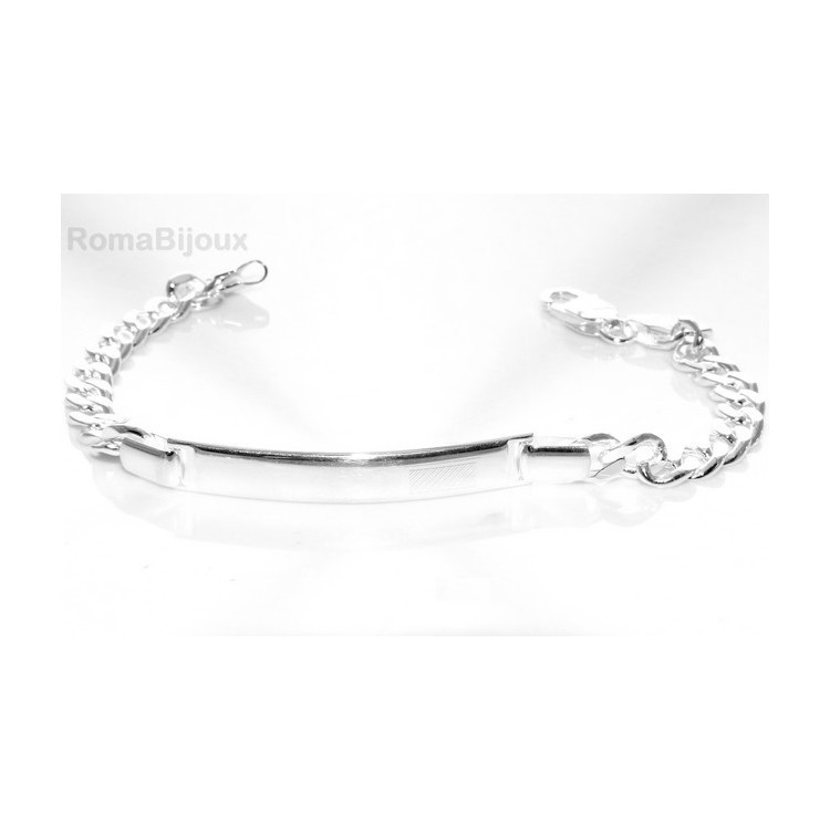NLB|SILVER 925: Bracelet man massive chain gourmette plate reliefs 20.50 cm 26.30 gr