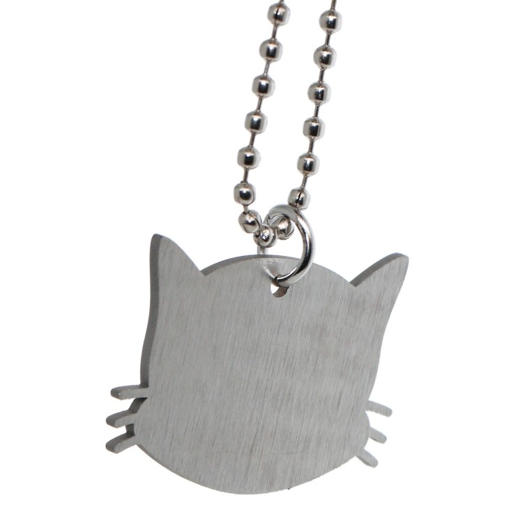 NALBORI|complete keychain and pendant steel cat kitten with engraving