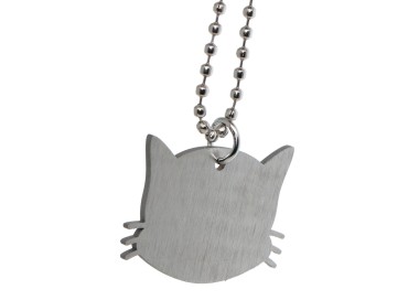 NALBORI|complete keychain and pendant steel cat kitten with engraving