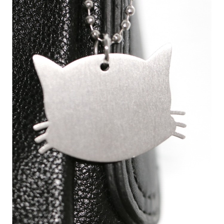 NALBORI|complete keychain and pendant steel cat kitten with engraving