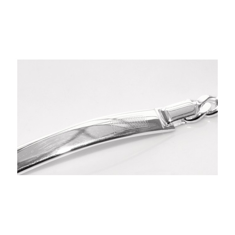 NLB|SILVER 925: Bracelet man massive chain gourmette plate reliefs 20.50 cm 26.30 gr
