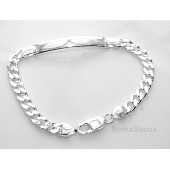 NLB|SILVER 925: Bracelet man massive chain gourmette plate reliefs 20.50 cm 26.30 gr