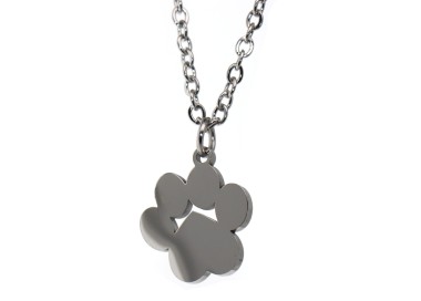NALBORI|necklace steel paw cat dog personalized engraving silver