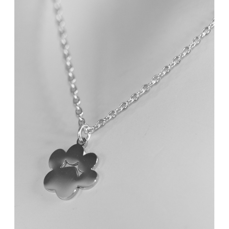 NALBORI|necklace steel paw cat dog personalized engraving silver