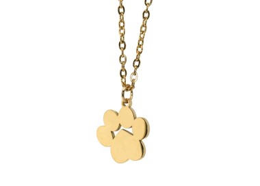 NALBORI|collana acciaio zampa gatto cane incisione personalizzata oro giallo