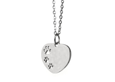 NALBORI|steel necklace dog cat paws heart personalized for woman man