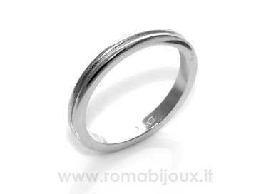 NLB|Argento 925 : Anello fede fedina con riga in mezzo misura grande 23