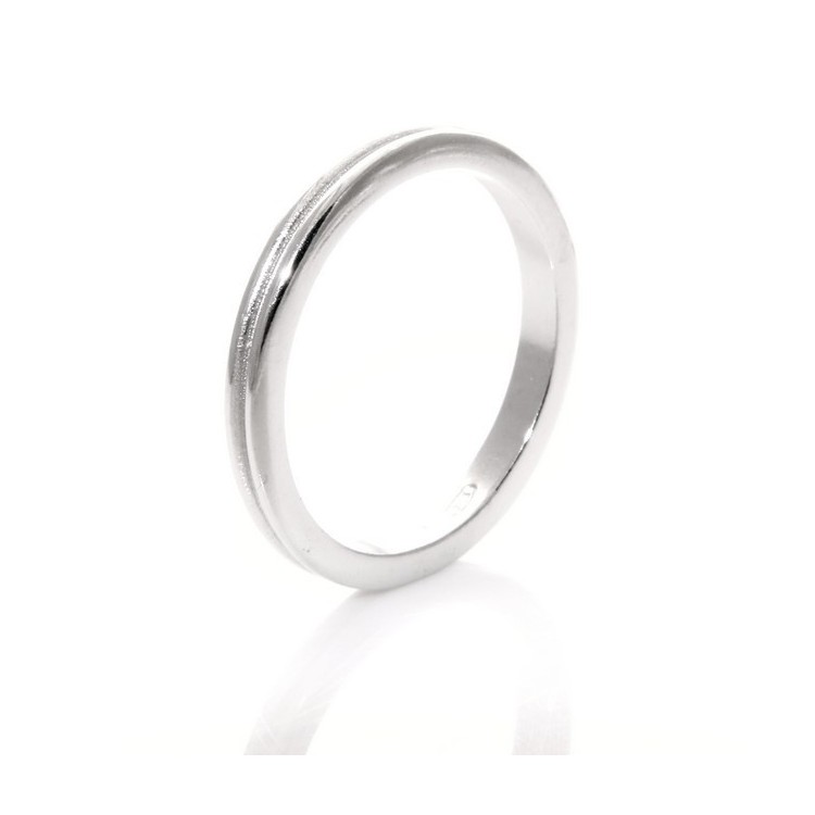 NLB|Argento 925 : Anello fede fedina con riga in mezzo misura grande 23