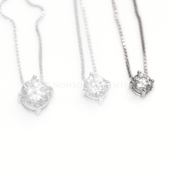 NLB|Argento 925 : Collana Collier uomo donna punto luce brillante zircone bianco da 2 a 10 mm