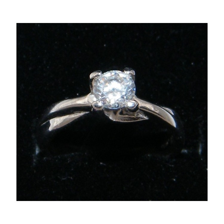 NLB|anello solitario argento 925 zircone da 5 mm taglio brillante misura 11