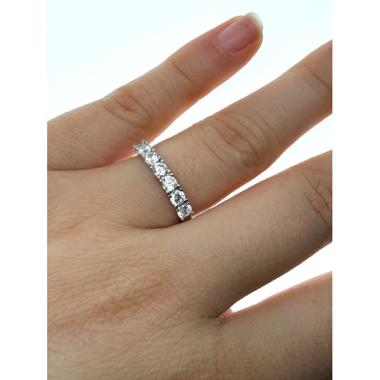 NALBORI|925 silver riviera ring for women with 7 white zirconia 3 mm