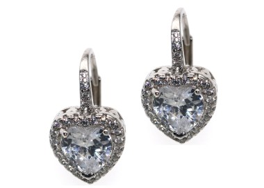 NALBORI|orecchini argento 925 monachella cuore brillante bianco donna
