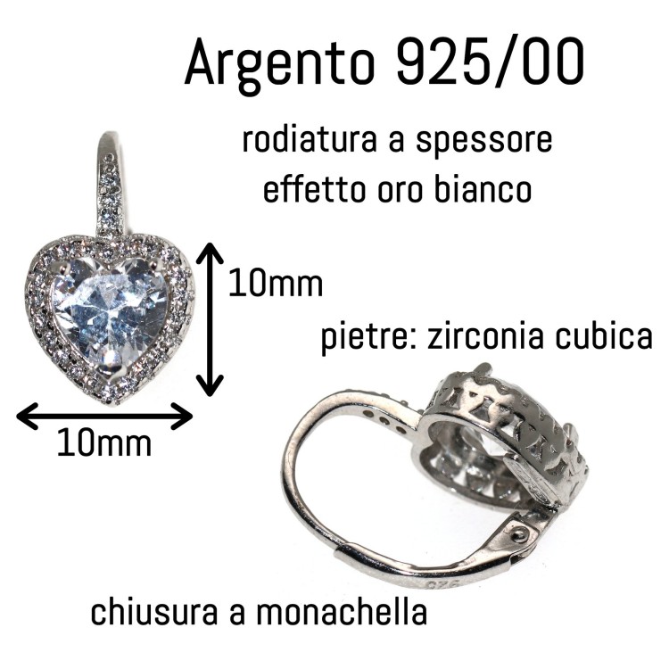 NALBORI|silver 925 earrings heart brilliant white woman
